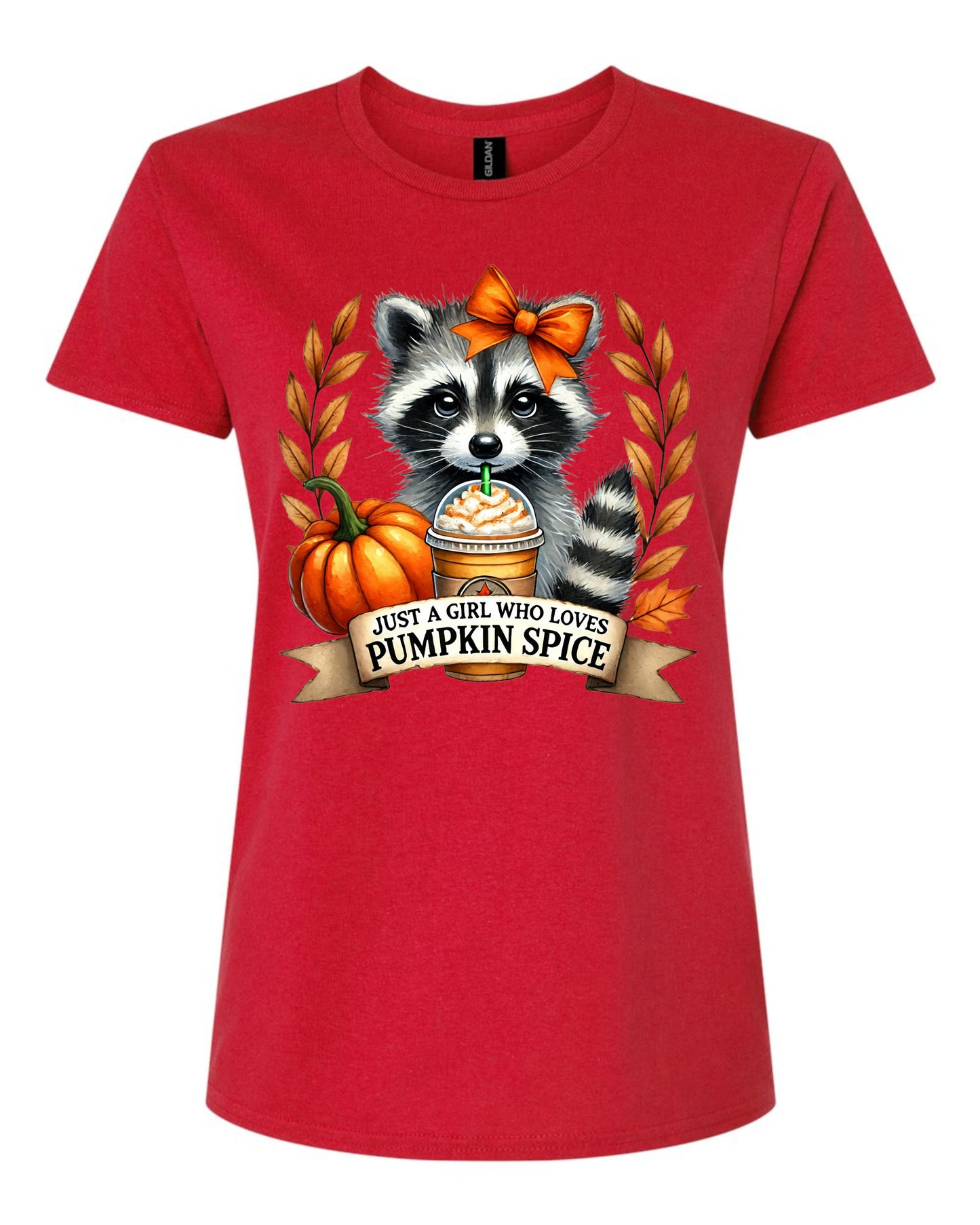 Pumpkin Spice Racoon Women's Tshirt