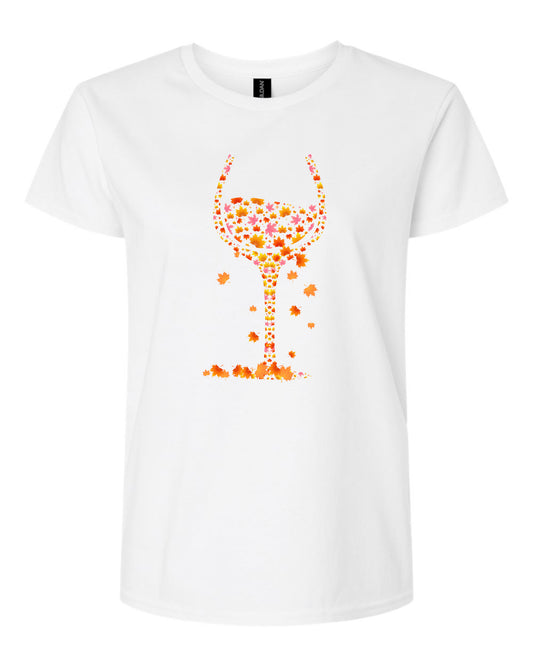 Maple Leaf Wine Glass Women's Tshirt
