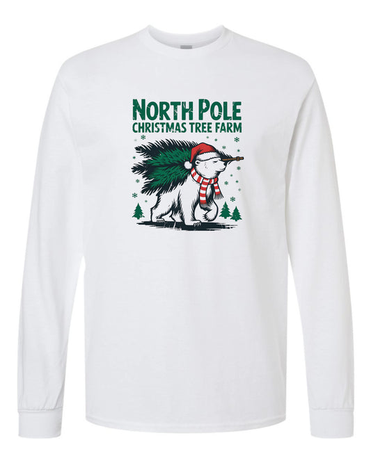 North Pole Christmas Tree Farm Long Sleeve T-shirts