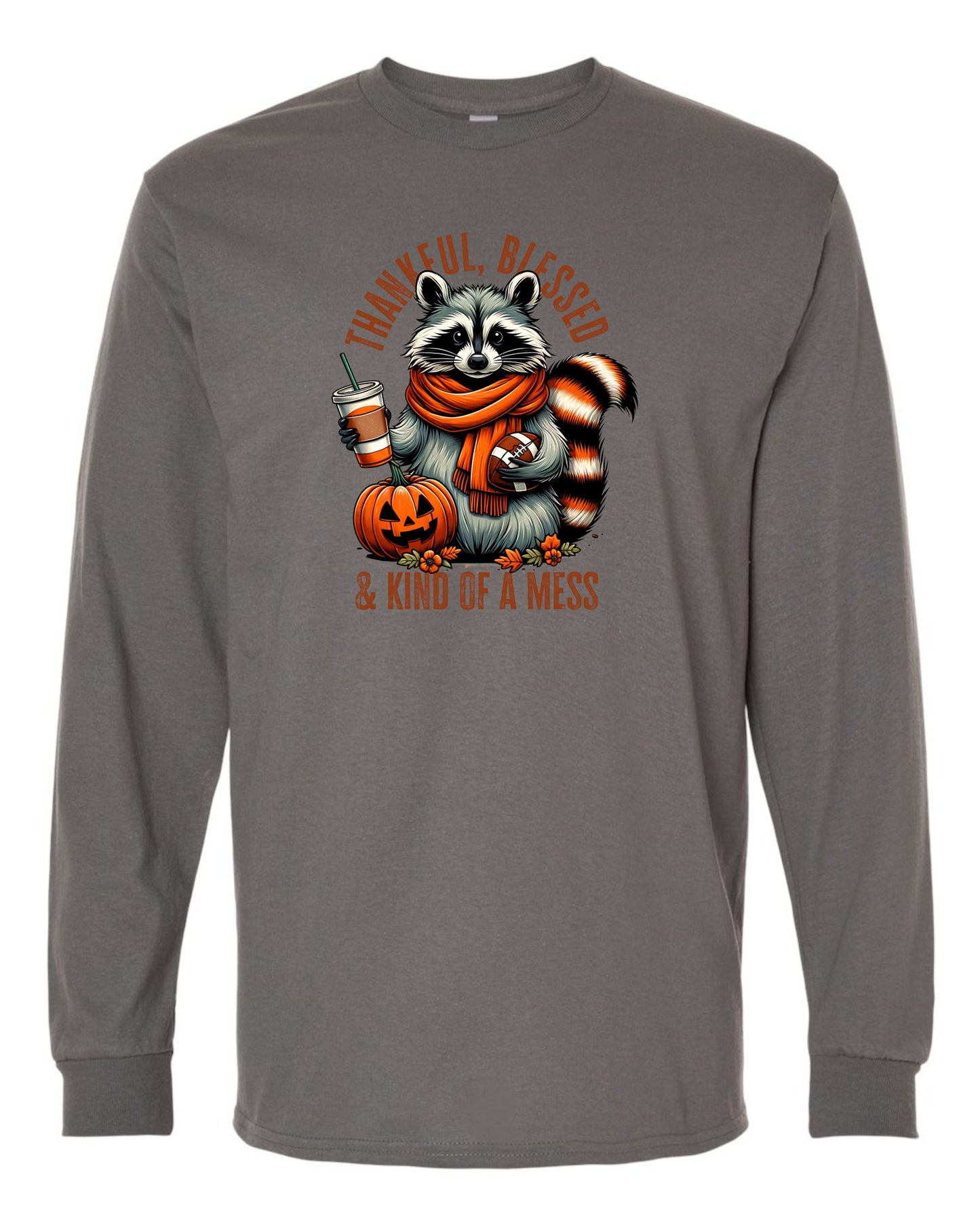 Thankful Blessed Racoon Long Sleeve T-shirts